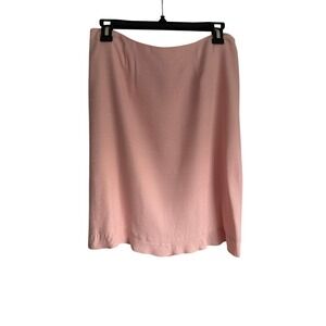 CLC Pink Textured Ruffle Hem Midi Skirt Size 8 Rayon Blend Pastel A-Line 4UD0853